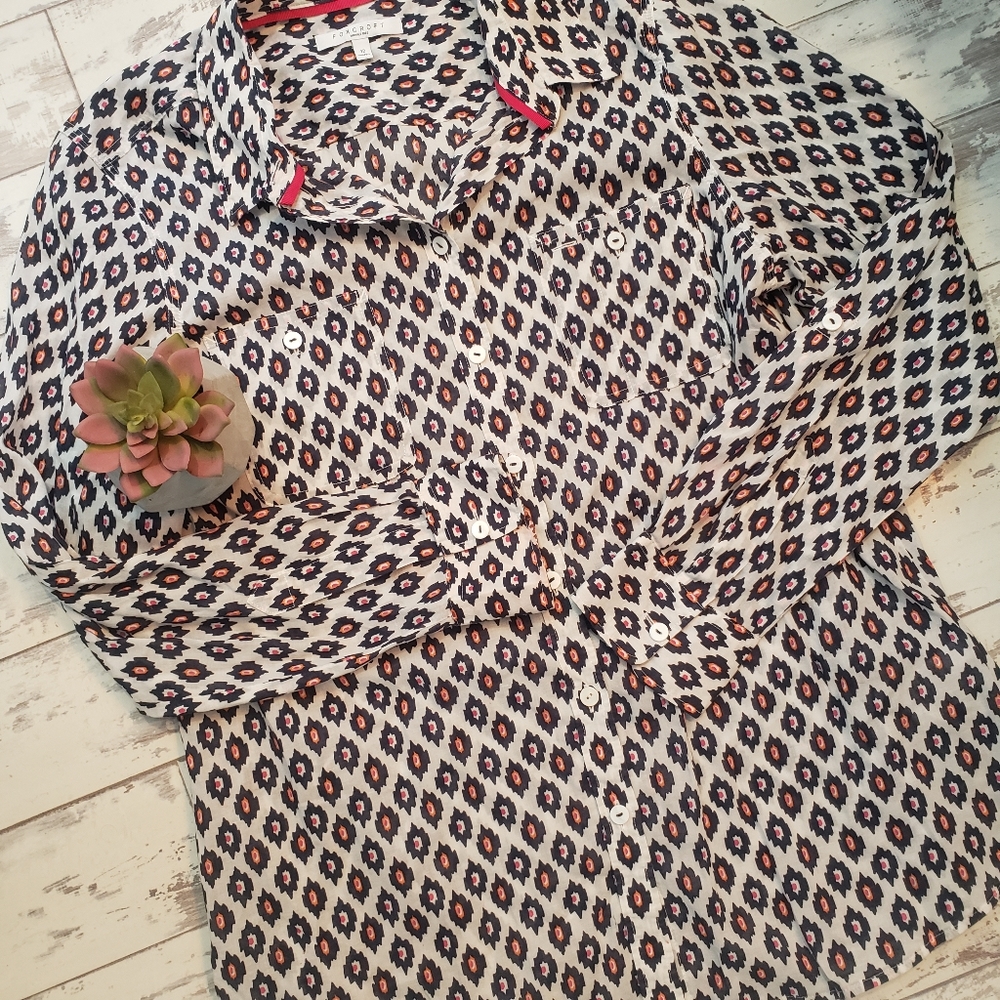 Foxcroft Wrinkle Free Button Down Top Shaped 12